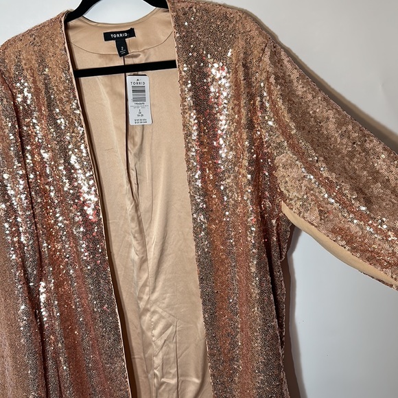Torrid STRETCH SEQUIN MESH LONG LINE jacket blazer - Picture 12 of 14